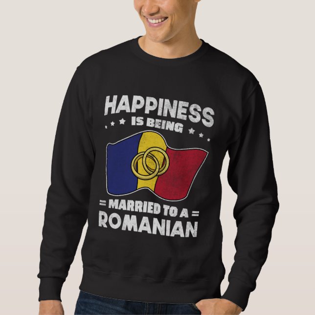 Romanian Wedding State of Romania Roots Married Sweatshirt (Vorderseite)