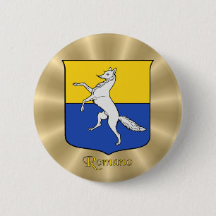 Romano Historischer Schild über Golden Sunburst Button