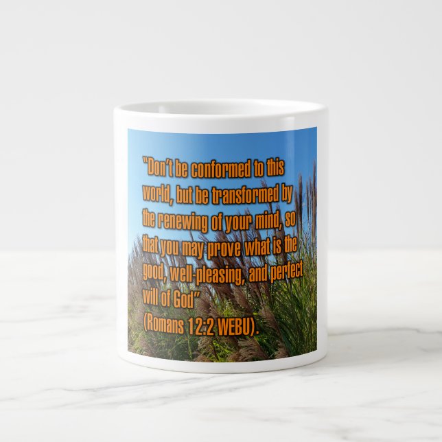 Romans 12:2 WEBU Mug Jumbo-Tasse (Vorderseite)
