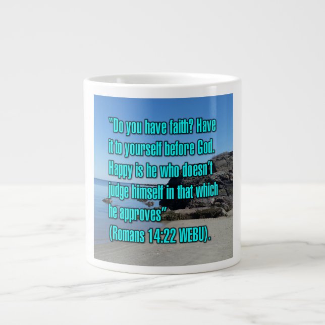 Romans 14:22 WEBU Mug Jumbo-Tasse (Vorderseite)