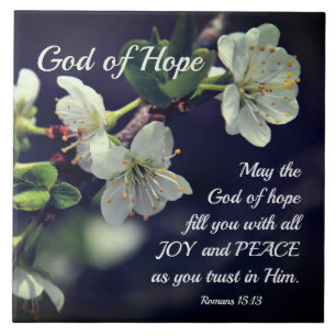 Romans 15:13 God of Hope White Flowers Fliese