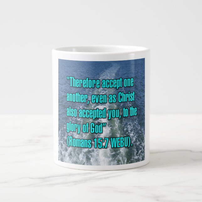 Romans 15:7 WEBU Mug Jumbo-Tasse (Vorderseite)