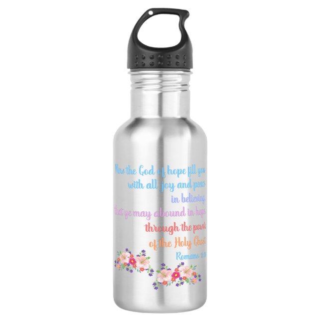 Romans 15 Bible Verse Design Edelstahlflasche (Vorderseite)
