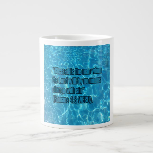 Romans 4:8 WEBU Mug Jumbo-Tasse (Vorderseite)