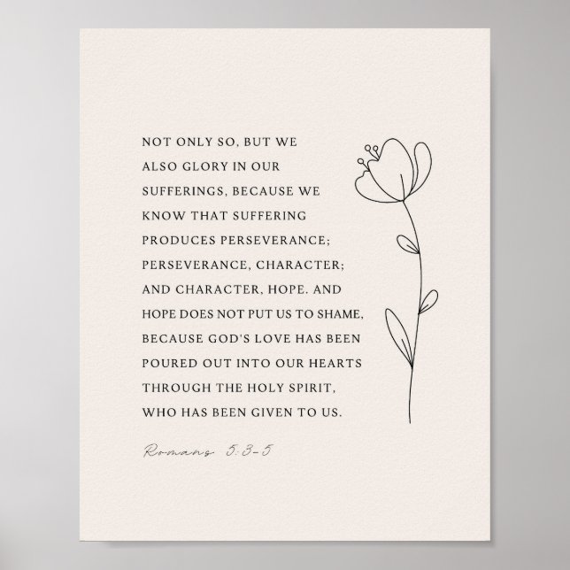 Romans 5:3-5 Bible Verse Poster (Vorne)
