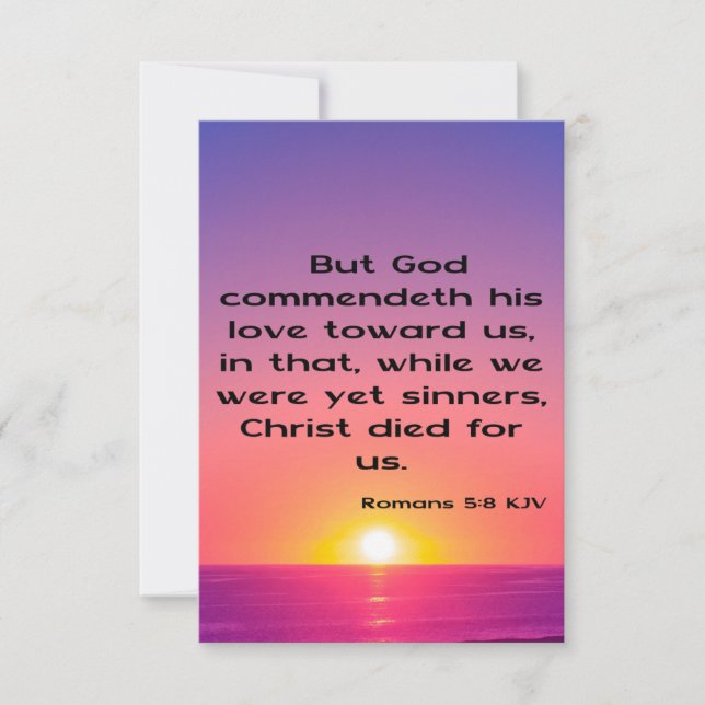 Romans 5:8 KJV Bible Scripting Pic Greeting Card Karte (Vorderseite)