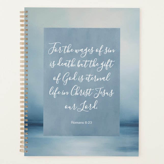 Romans 6:23 Bible Verse Image Spiral Notebook Planer (Vorderseite)