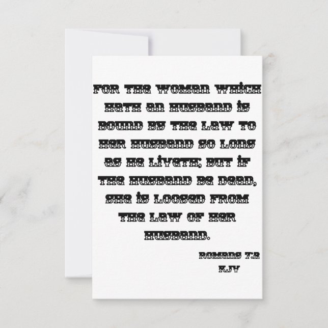 Romans 7:2 KJV Bible Scripting Grußkarte Karte (Vorderseite)