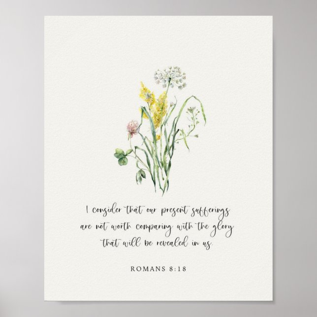 Romans 8:18 Bible Verse Poster (Vorne)