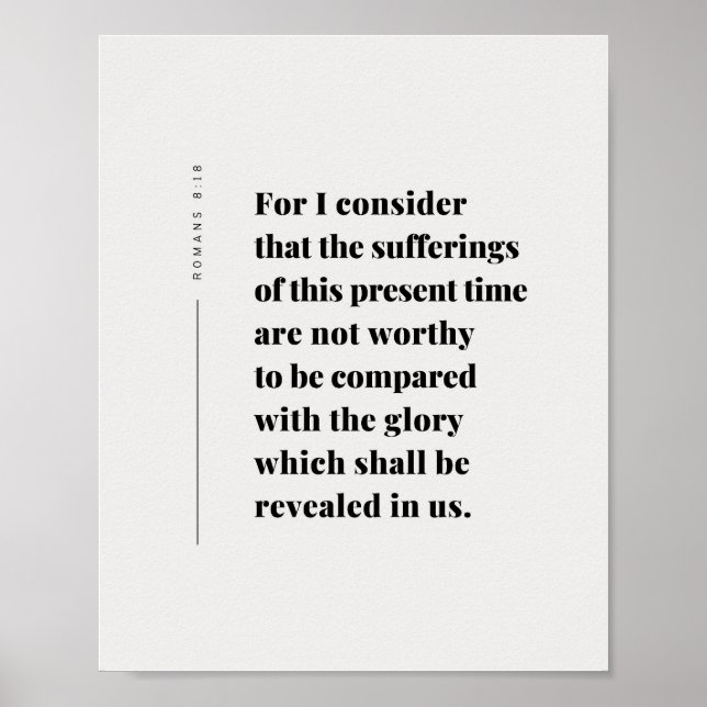 Romans 8:18 Bible Verse Poster (Vorne)