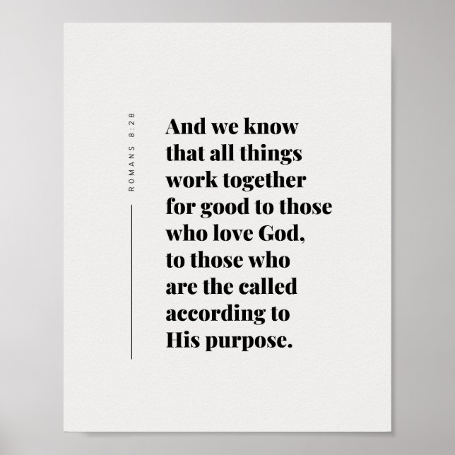 Romans 8:28 All Things Work Together Poster (Vorne)