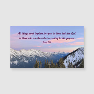 Romans 8:28 Bergsonnenuntergang-Fotografie-Magnet Magnetkarte