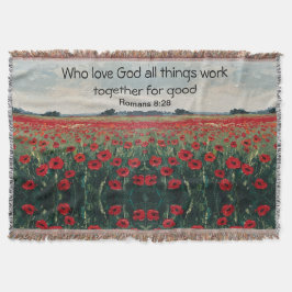 Romans 8:28 Christian Throw Blanket Decke