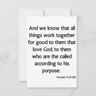 Romans 8:28 KJV Bible Verse Grußkarte Karte