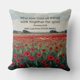 Romans 8:28 Personalized Christian Throw Pillow Kissen