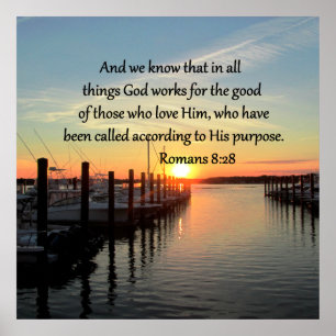 ROMANS 8:28 SONNENSET FOTO DESIGN POSTER