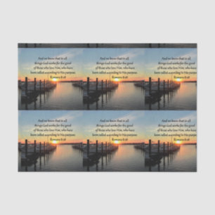 ROMANS 8:28 SONNENSET FOTO DESIGN SEIDENPAPIER