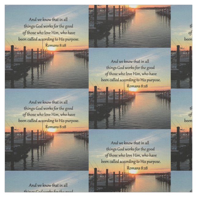 ROMANS 8:28 SONNENSET FOTO DESIGN STOFF (Muster)