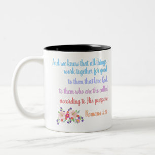 Romans 8 Bibelverse Design Zweifarbige Tasse