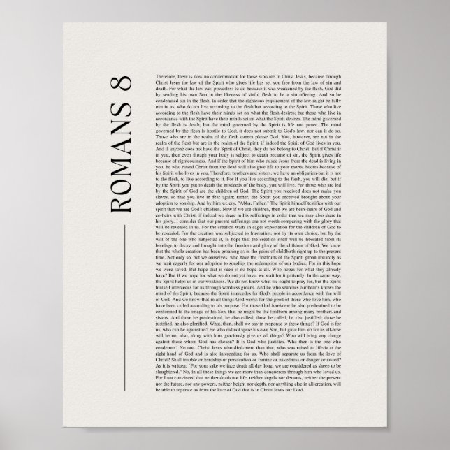 Romans 8 Full Bible Chapter Poster (Vorne)