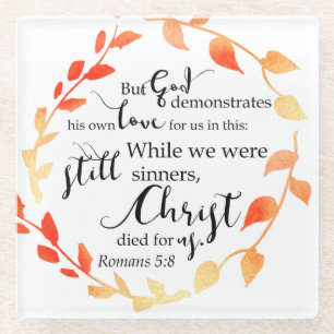 Romans Bibel Zitat Christ Faith-based Fall Wreath Glasuntersetzer