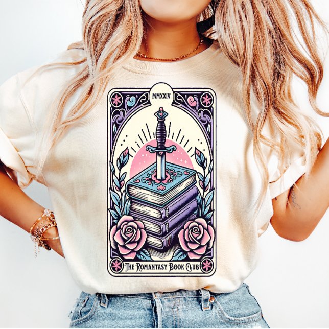 Romantasy Book Club Pasta Tarot Card Frauen im Alt Tri-Blend Shirt (Von Creator hochgeladen)