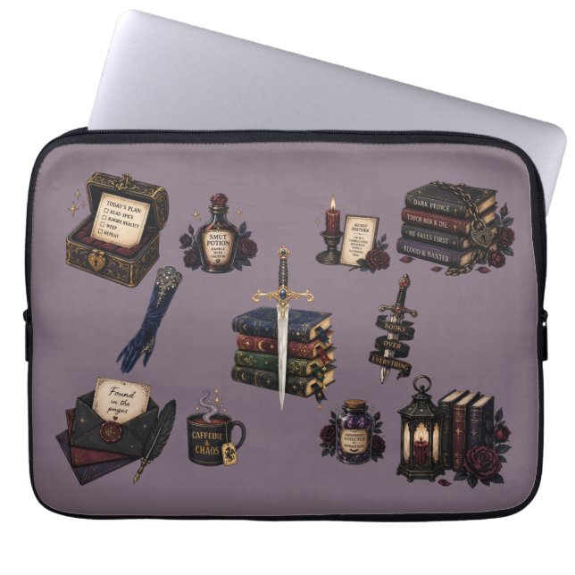 Romantasy, Koffein und Chaos Laptopschutzhülle (Vorderseite)