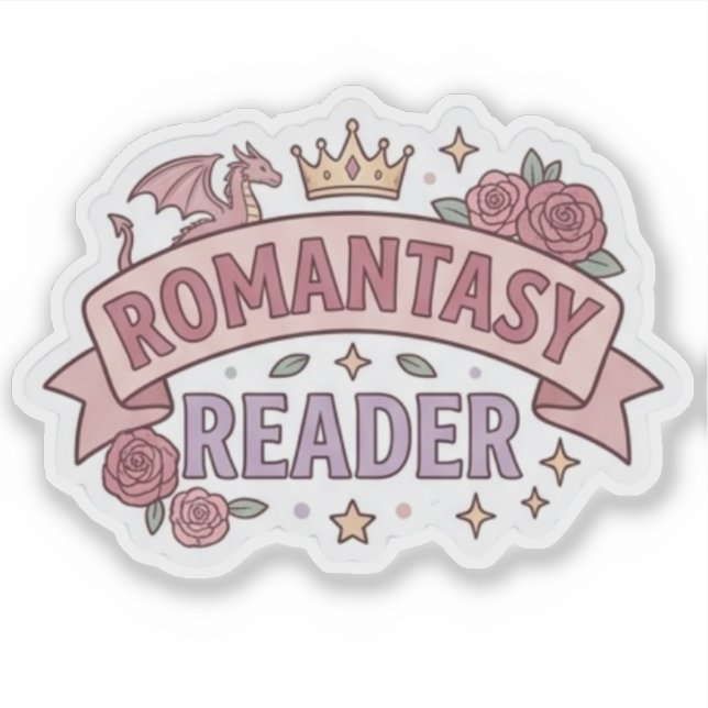 Romantasy-Leser - Buchliebhaber lesend Aufkleber (Vorderseite)