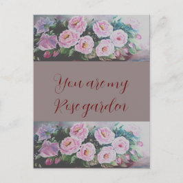 Romantc PINK WILD ROSE, DIE POSTCARD MALEN Postkarte