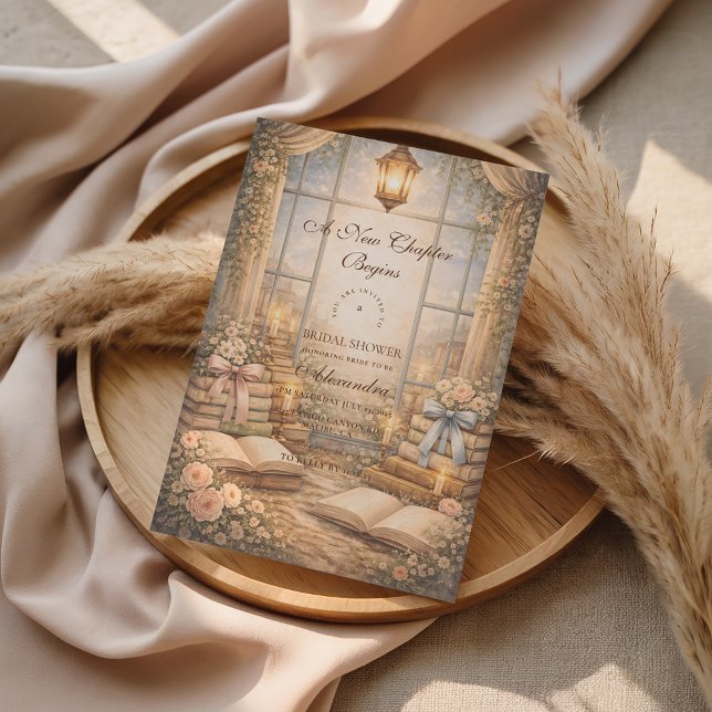 Romantic A New Chapter Bridal Shower Einladung (Von Creator hochgeladen)