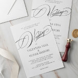Romantic and Elegant Calligraphy Wedding Einladung<br><div class="desc">This Romantic and Elegant Calligraphy Wedding Invitation is the perfect blend of elegance and modern minimalist style. Featuring beautiful calligraphy design and a QR code for easy access to their wedding website, this invitation is sure to impress. The script font adds a touch of sophistication while the modern layout keeps...</div>