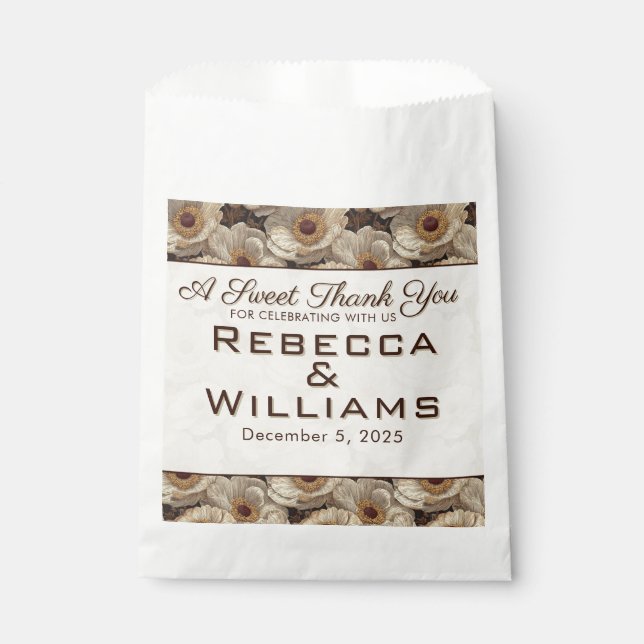 Romantic Anemones Petal Countryside Wedding Geschenktütchen (Vorderseite)