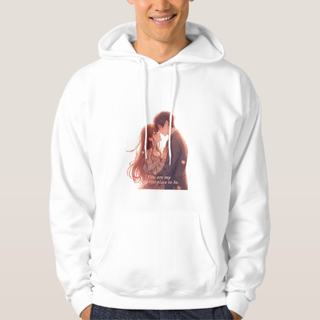 Romantic Anime Couple - Valentine's Day  Aesthetic Hoodie (Vorderseite)