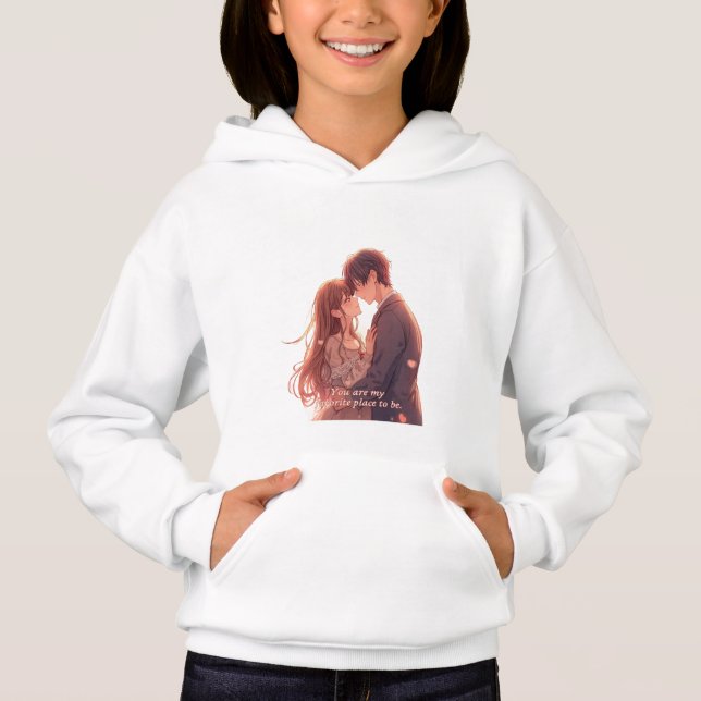 Romantic Anime Couple - Valentine's Day  Aesthetic Hoodie (Vorderseite)