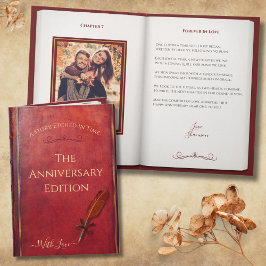 Romantic Anniversary Poem Storybook Couple Photo Karte