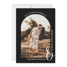 Romantic Arched Photo Black and White Wedding