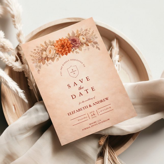 Romantic Autumn Garden Wedding Save The Date (Von Creator hochgeladen)
