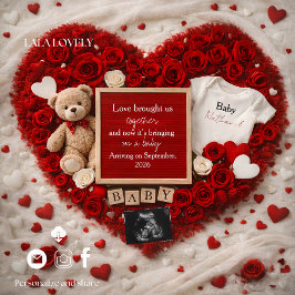Romantic baby reveal pregnancy announcement card ankündigung