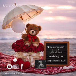 Romantic Baby Reveal Pregnancy announcement card  Ankündigung