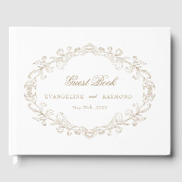 Romantic Baroque Ornate Frame Wedding Gästebuch