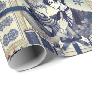 Romantic BL Manga Christmas Wrapping Paper Geschenkpapier