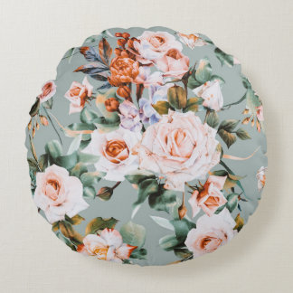 Romantic Blossom Haven Rundes Kissen