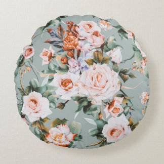 Romantic Blossom Haven Rundes Kissen