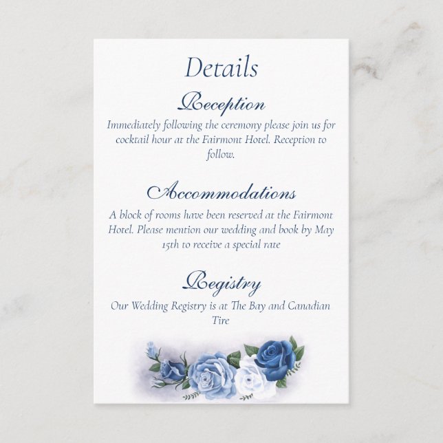 Romantic Blue Regency Gay Botanical Silhouette  Begleitkarte (Vorderseite)