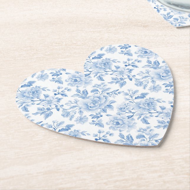 Romantic Blue White Flowers Bridal Shower Untersetzer (angewinkelt)