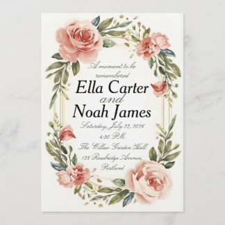 Romantic Blush Floral Wedding Invitation Einladung