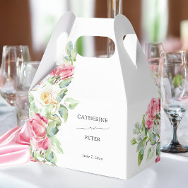 Romantic Blush Pink/Ivory Watercolor Roses Wedding Geschenkschachtel