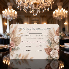 Romantic Blush Sage Wedding RSVP Karte