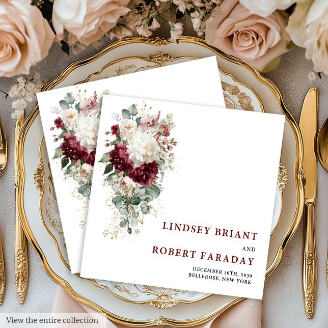 Romantic Boho Blush Gold Rose Wedding Paper Napkin Serviette (Romantic Boho Blush Gold Rose Wedding Paper Napkin)