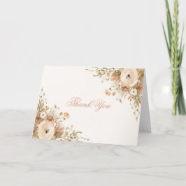 Romantic Boho Garden Watercolor Floral Pampas Dankeskarte